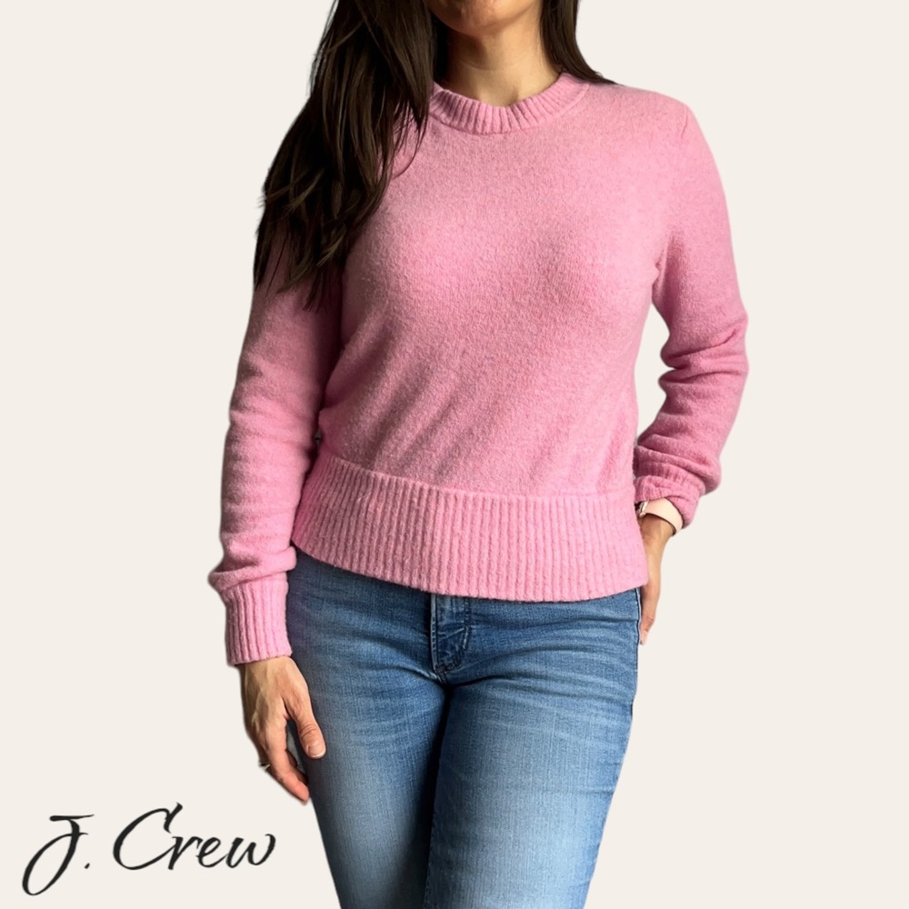 J. Crew women's Wool and Alpaca blend Crewneck Heather Rose/Pink Sweater Size Sm